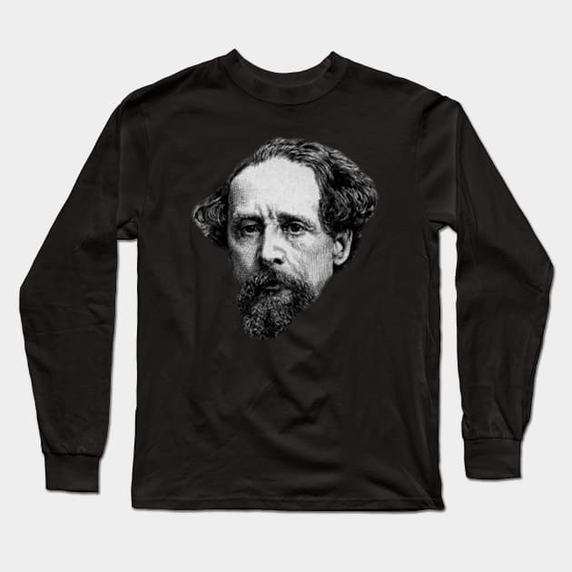 Charles Dickens Long Sleeve T-Shirt by TheLiterarian